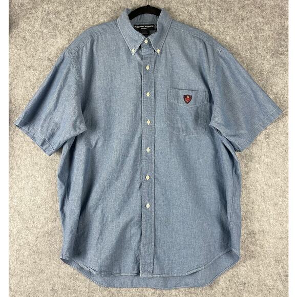 Ralph Lauren Other - VTG Ralph Lauren Golf Tilden Shirt Mens Large Chambray Button Up Crest Preppy